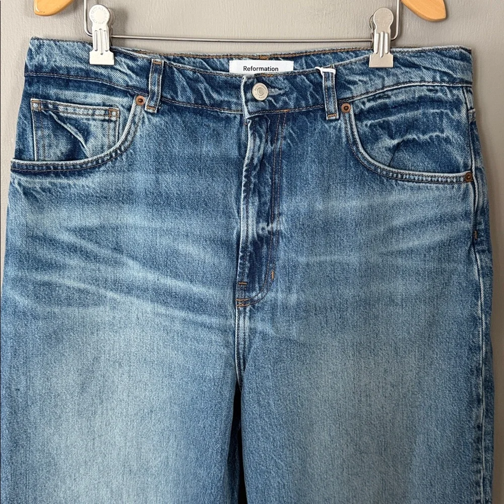 Reformation Cary High Rise Slouchy Wide Leg Jeans Size 31 - Picture 4 of 10